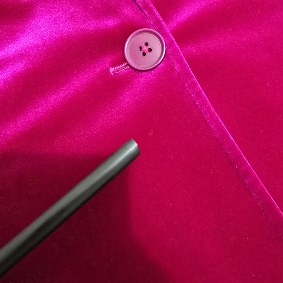 Coldwater Creek Velvet Vest Women 22 Magenta Sleeveless Jacket Holiday Glam Boho - Picture 14 of 16